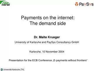 Payments on the internet: The demand side