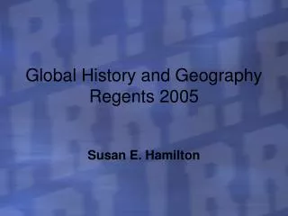 Global History and Geography Regents 2005