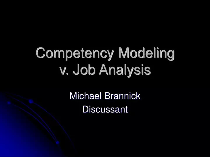competency modeling v job analysis