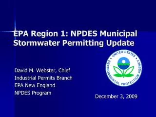 EPA Region 1: NPDES Municipal Stormwater Permitting Update