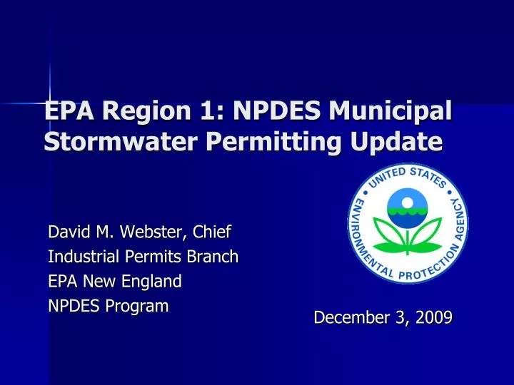 epa region 1 npdes municipal stormwater permitting update
