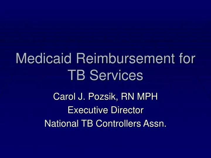 medicaid reimbursement for tb services