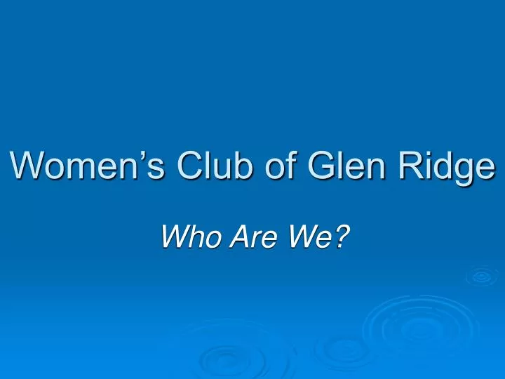 women s club of glen ridge