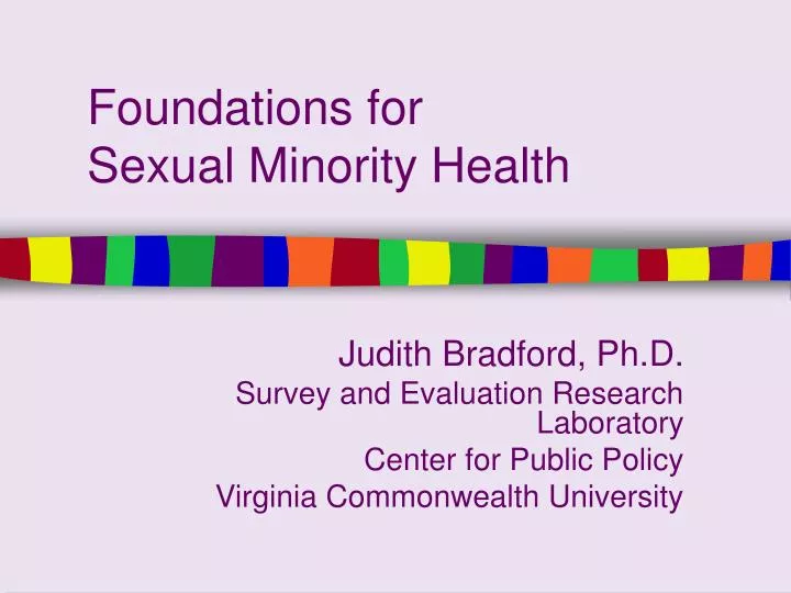 foundations for sexual minority health