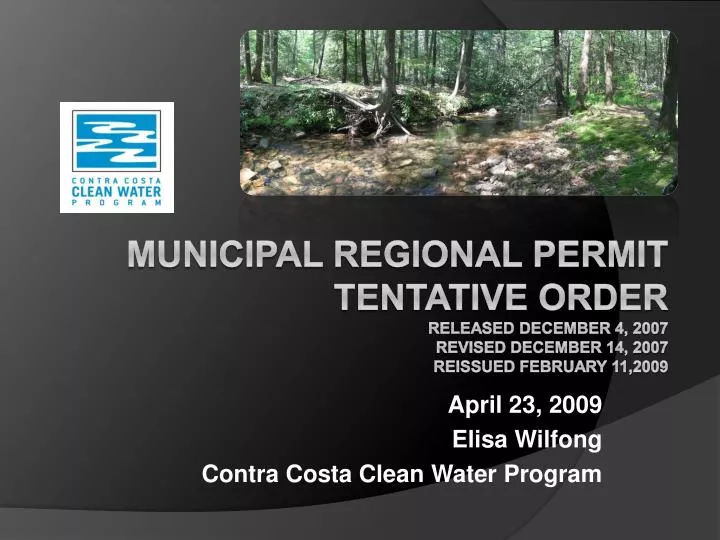 april 23 2009 elisa wilfong contra costa clean water program