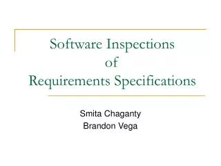 Software Inspections of Requirements Specifications
