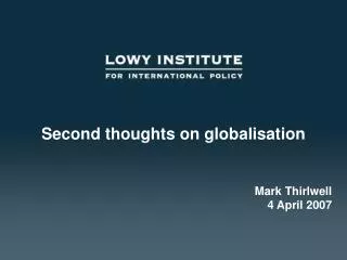 Second thoughts on globalisation