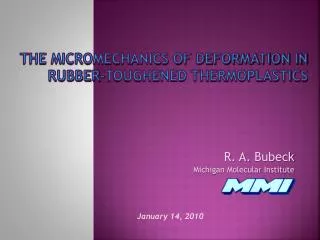 The Micromechanics of Deformation in Rubber-Toughened Thermoplastics