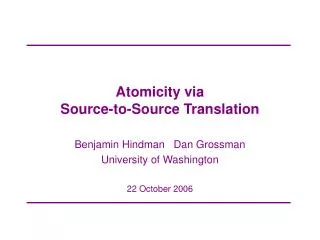 Atomicity via Source-to-Source Translation