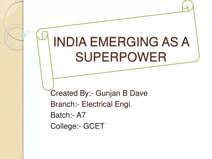 india emerging as a superpower