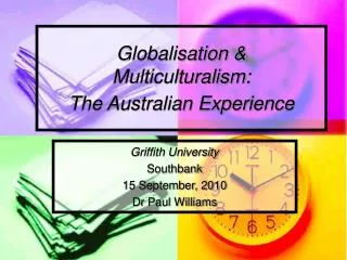 Globalisation &amp; Multiculturalism: The Australian Experience