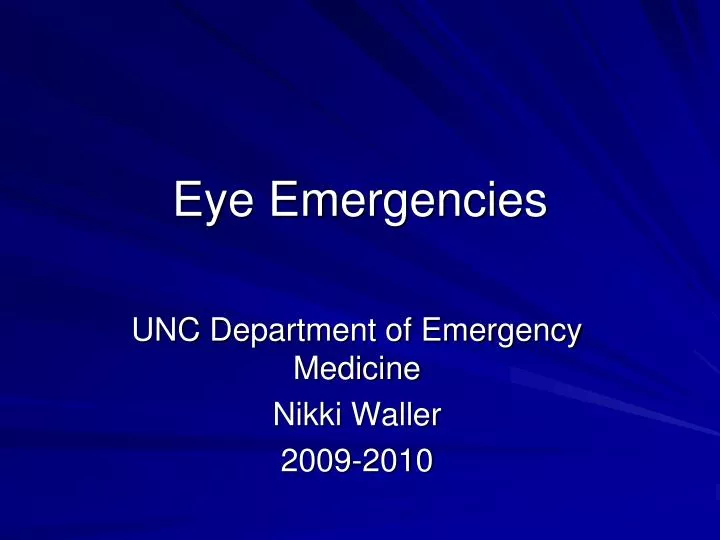 eye emergencies