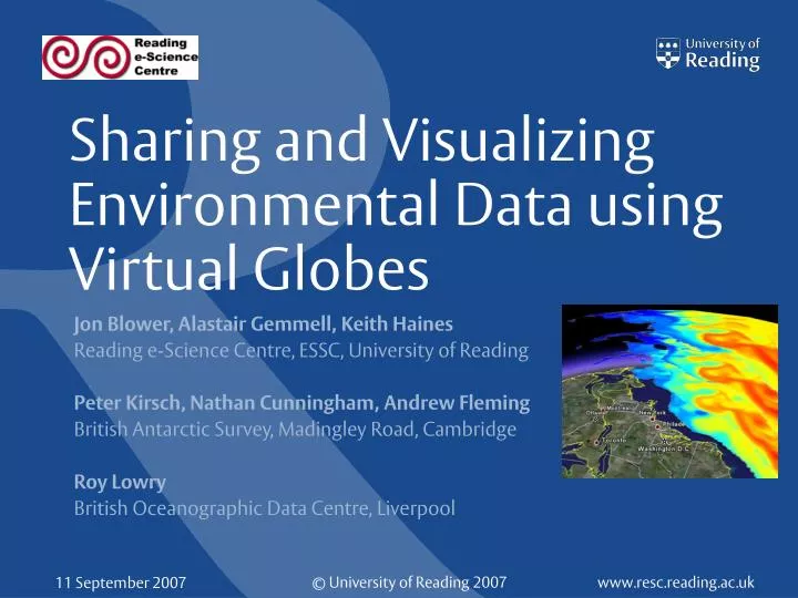 sharing and visualizing environmental data using virtual globes