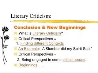 Literary Criticism: