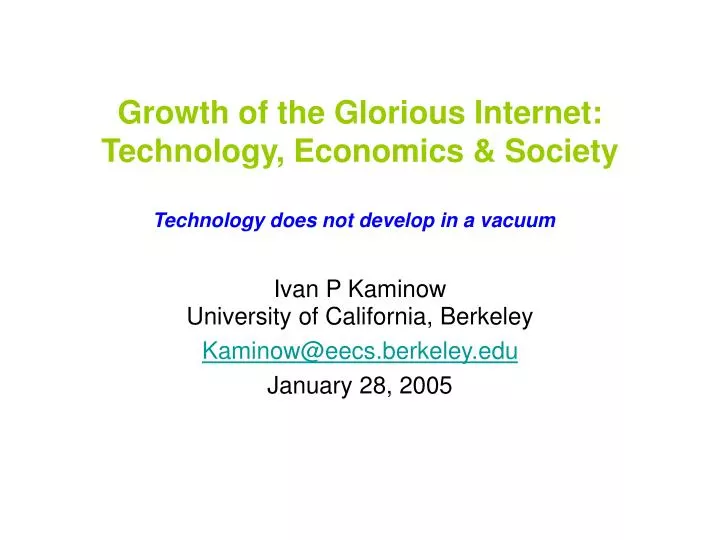 growth of the glorious internet technology economics society