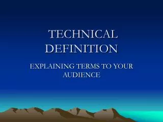 TECHNICAL DEFINITION