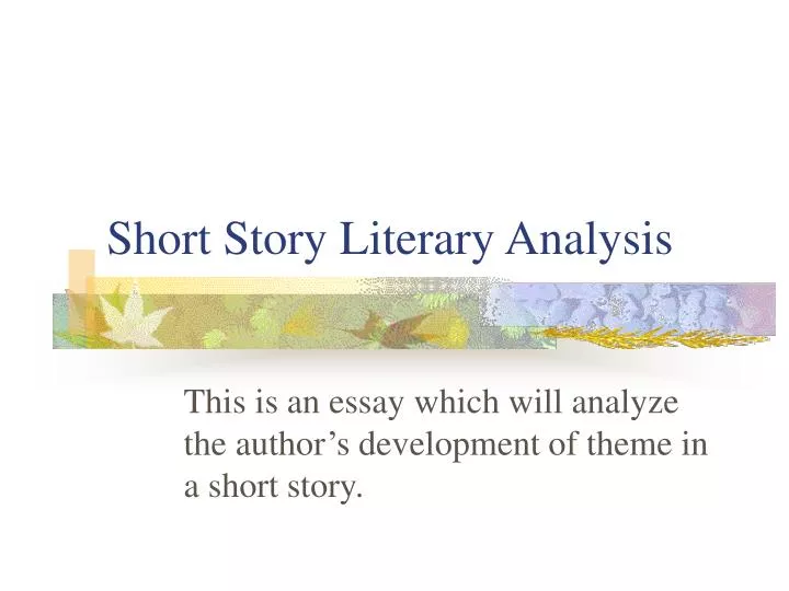 short story literary analysis