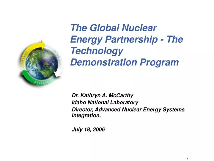 the global nuclear energy partnership the technology demonstration program