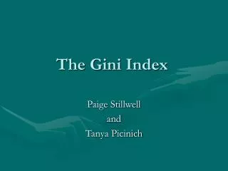 The Gini Index