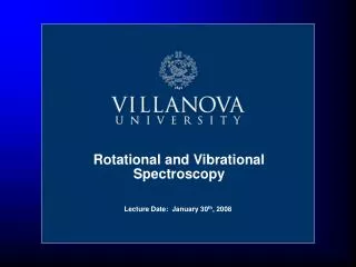 Rotational and Vibrational Spectroscopy