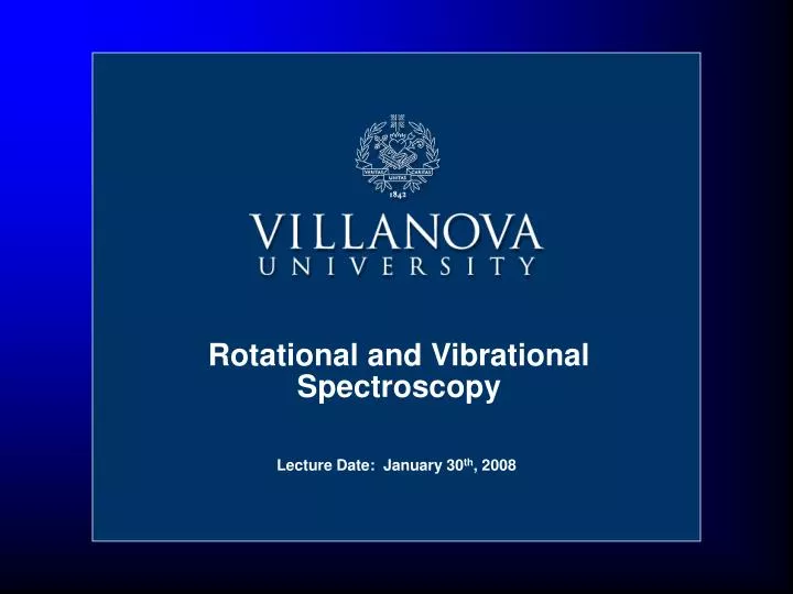 rotational and vibrational spectroscopy