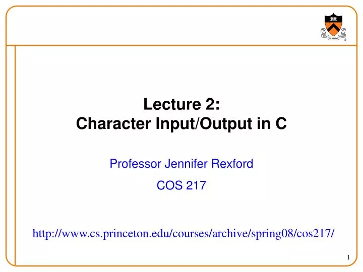lecture 2 character input output in c