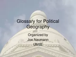 Glossary for Political Geography