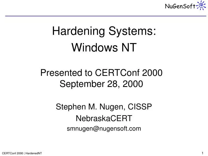 hardening systems windows nt