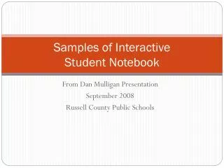 Samples of Interactive Student Notebook
