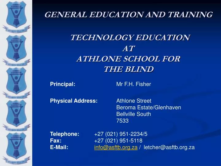 general education and training technology education at athlone school for the blind