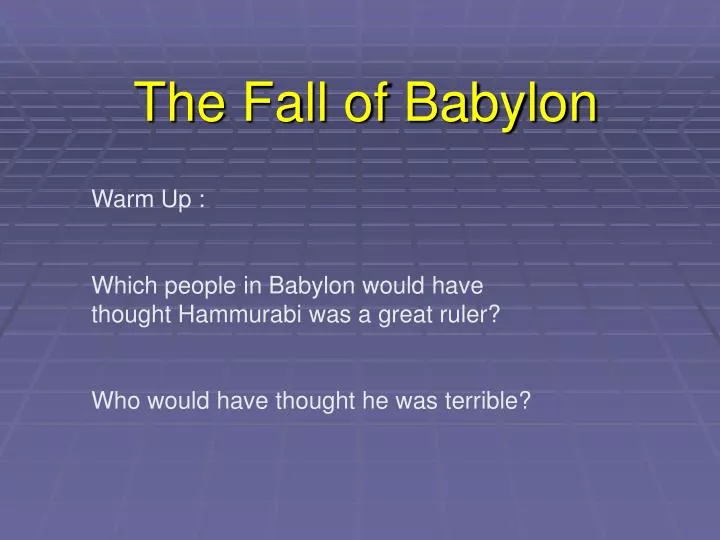 the fall of babylon