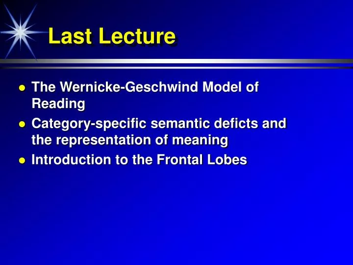 last lecture