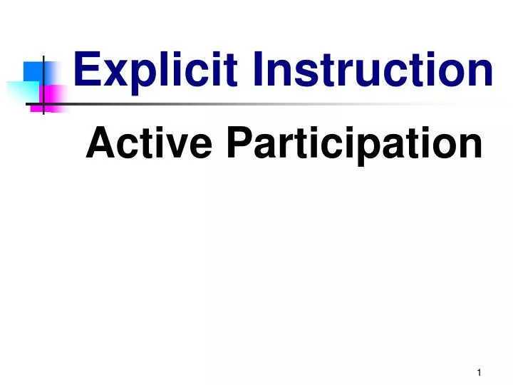 elements of explicit instruction