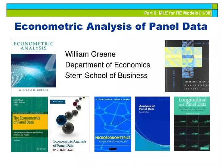 econometric analysis of panel data