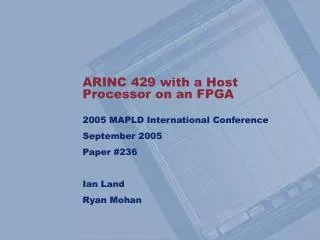 ARINC 429 with a Host Processor on an FPGA