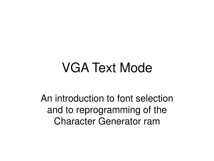 vga text mode