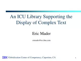 An ICU Library Supporting the Display of Complex Text