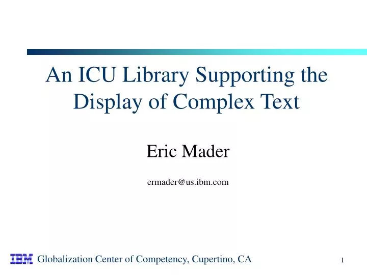 an icu library supporting the display of complex text