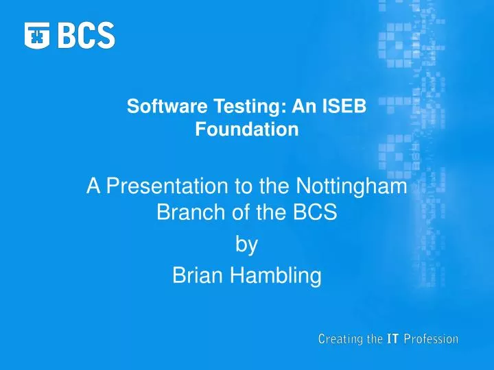 software testing an iseb foundation