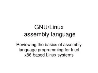 GNU/Linux assembly language