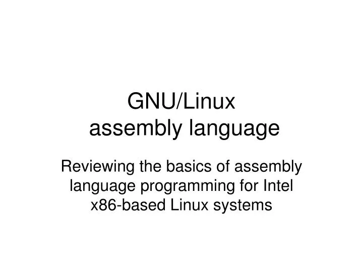 gnu linux assembly language