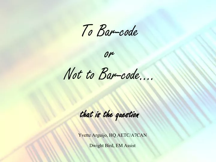 to bar code or not to bar code that is the question