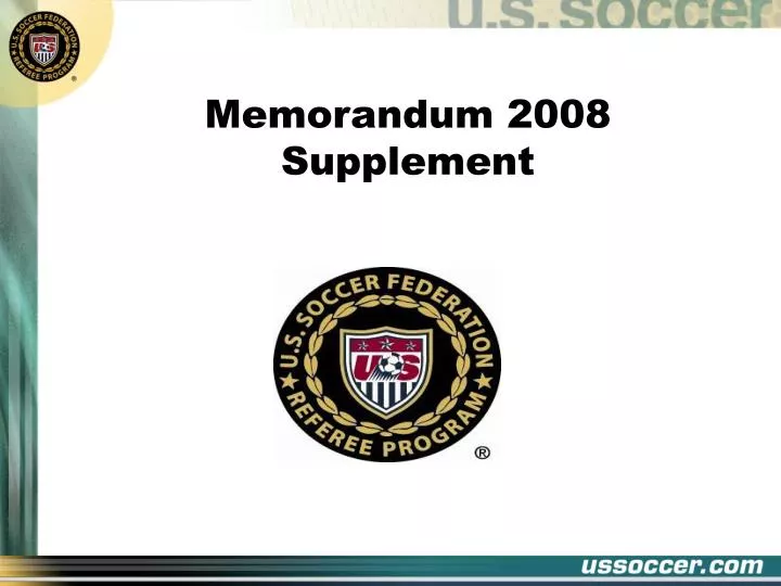 memorandum 2008 supplement