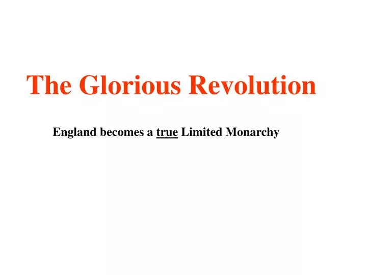 the glorious revolution