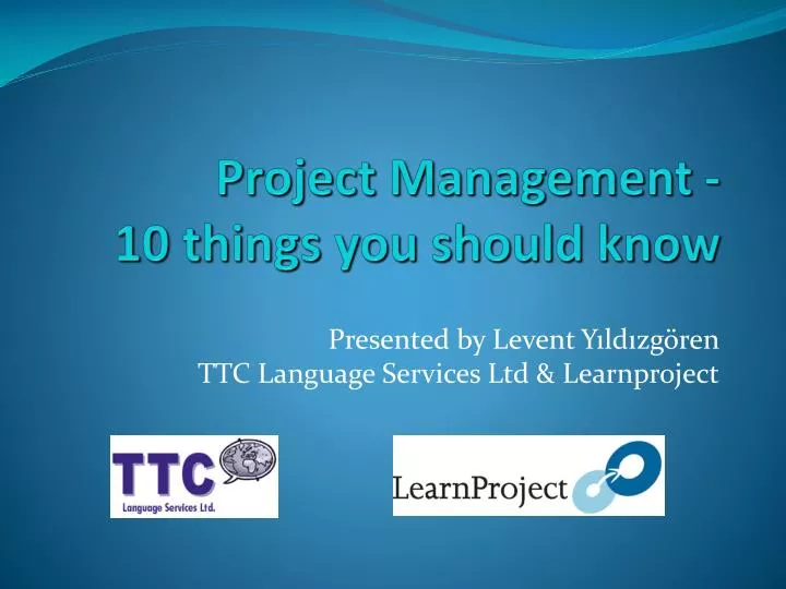 project management 10 things you should know