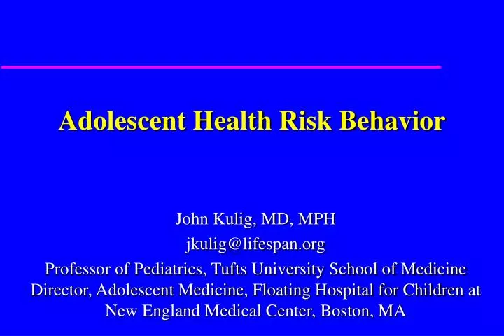 adolescent health risk behavior