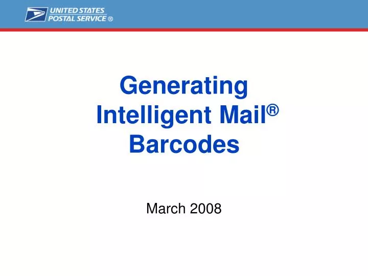 generating intelligent mail barcodes