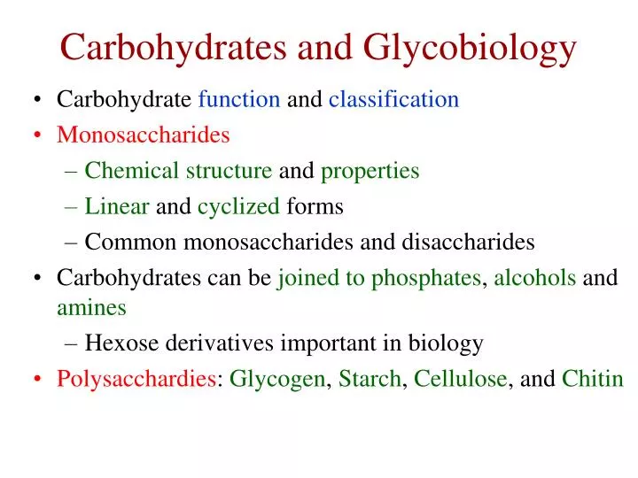 carbohydrates and glycobiology