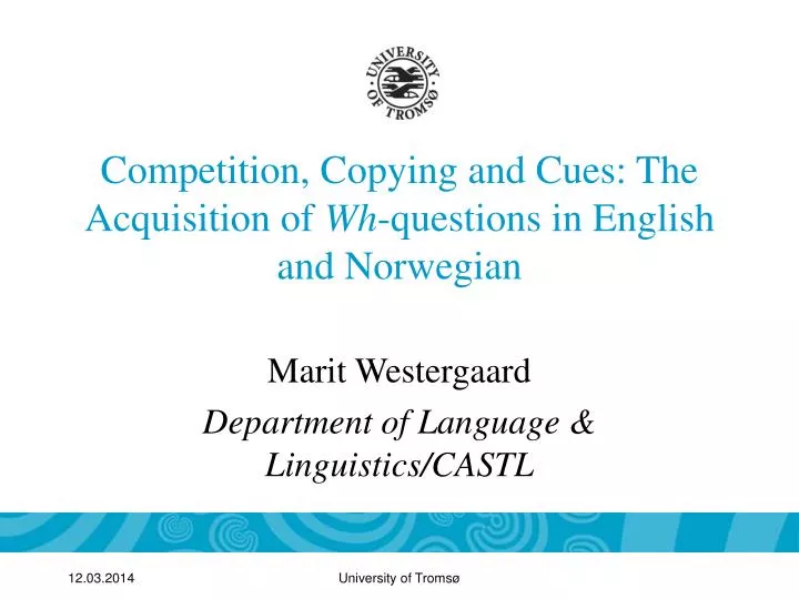competition copying and cues the acquisition of wh questions in english and norwegian