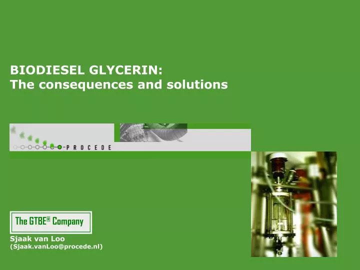 biodiesel glycerin the consequences and solutions